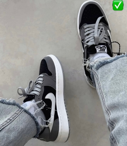 خرید و قیمت کفش کتونی ورزشی نایک ایر جردن 1بدون ساق ترویس اسکات مشکی طوسی