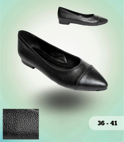 کفش چرم مجلسی تخت و کفش راحتی مشکی زنانه دخترانه