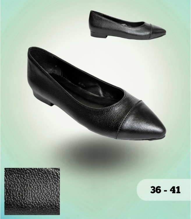 کفش چرم مجلسی تخت و کفش راحتی مشکی زنانه دخترانه