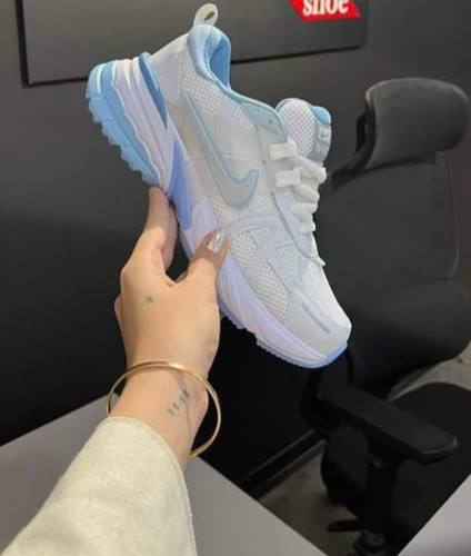 کفش کتانی مردانه زنانه نایک وی تو کی NIKE Cushlon V2K سفید آبی