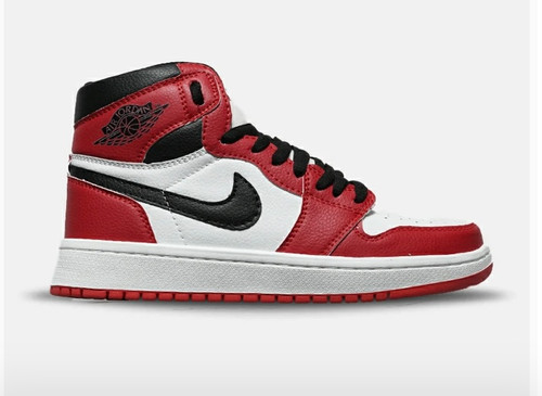 کفش کتانی ساقدار مردانه زنانه قرمز مشکی Nike Jordan 1 مدل ۸۲۷۹