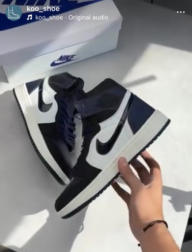 کفش کتانی مردانه زنانه نایک ایر جردن 1 ساقدار سفید سورمه ایی Nike Air Jordan 1