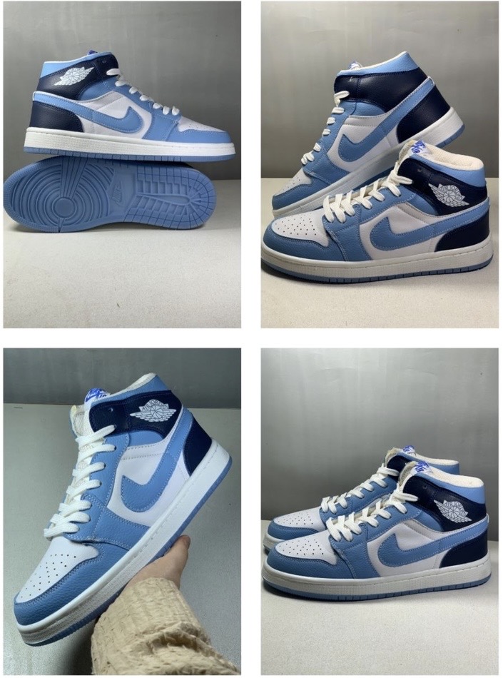 کتانی ساقدار مردانه زنانه نایک جردن وان سفید آبی Nike Jordan 1