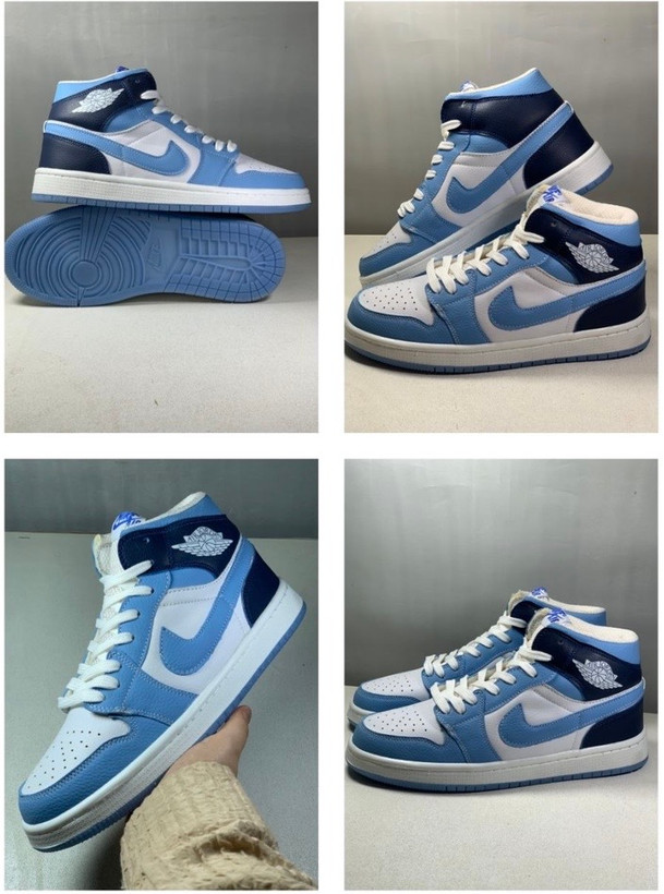 کتانی ساقدار مردانه زنانه نایک جردن وان سفید آبی Nike Jordan 1